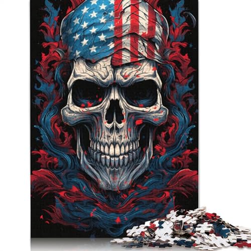 Puzzle für Erwachsene mit 1000 Teilen farbenfroher Psychedelischer Totenkopf und Amerika Puzzle für Erwachsene Papierpuzzle Puzzle für Erwachsene Lernspiel Herausforderungsspielzeug von wuzihanptpt