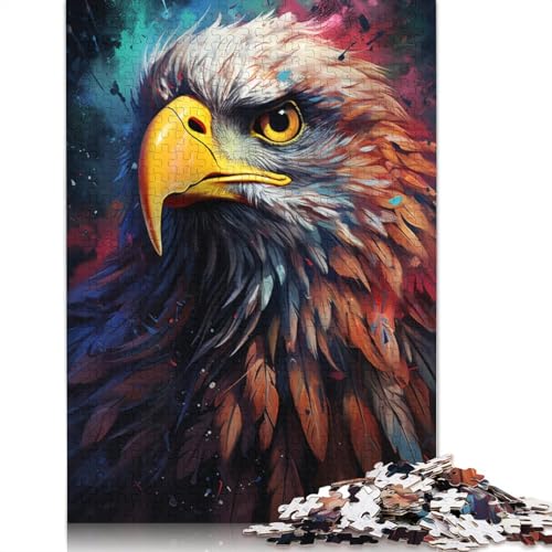 Puzzle für Erwachsene mit 1000 Teilen farbenfrohes psychedelisches Adler-Kunstpuzzle für Erwachsene Holzpuzzle Lernspiele für Erwachsene und Kinder 1000 Teile (75 x 50 cm) von wuzihanptpt