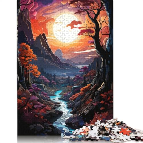 Puzzle für Erwachsene mit 1000 Teilen wunderschöne Fantasielandschaft Puzzle für Erwachsene Holzpuzzle Spielzeug Wanddekoration 1000 Teile (75 x 50 cm) von wuzihanptpt
