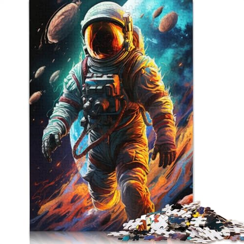 Puzzle für Erwachsene mit 1000 Teilen. Astronauten Spielen im farbenfrohen Weltraum. Puzzle für Erwachsene. Papierpuzzle Lernspiele für Erwachsene und Kinder. 1000 Teile (38 x 26 cm) von wuzihanptpt