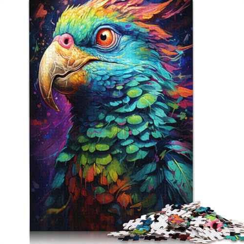Puzzle für Erwachsene psychedelisches Gemälde bunter Papagei 1000 Teile Puzzle für Erwachsene und Kinder Papierpuzzle für Erwachsene und Kinder Lernspiel Herausforderungsspielzeug von wuzihanptpt