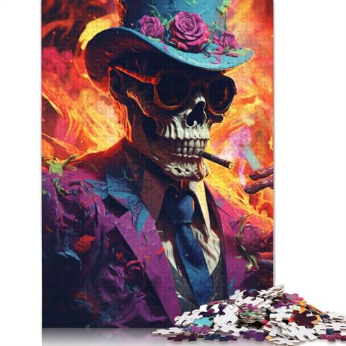 Puzzle für Erwachsene rauchender Zombie bunt psychedelisch 1000 Teile Holzpuzzle für Kinder ab Jahren Lernspiel 1000 Teile (75 x 50 cm) von wuzihanptpt