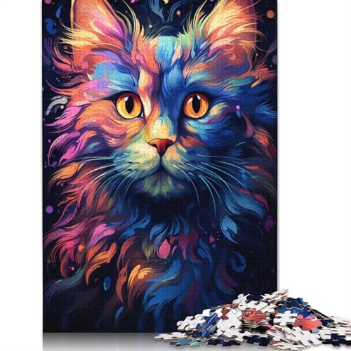 Puzzle für Fantasie Bunte Katze 1000 Teile Puzzle aus Papier Puzzles für Erwachsene und Kinder ab Jahren Lernspiel Herausforderungsspielzeug 1000 Teile (38 x 26 cm) von wuzihanptpt