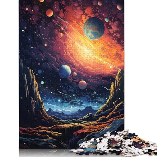 Puzzle für Farbplanetenlandschaft 1000 Teile Holzpuzzle für Erwachsene und die ganze Familie anspruchsvolles Spiel 1000 Teile (75 x 50 cm) von wuzihanptpt