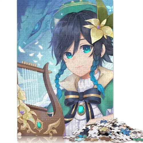 Puzzle für Genshin Impact Barbatos 1000-teiliges Puzzle Holzpuzzle für Erwachsene und Kinder ab Jahren Lernspiel Herausforderungsspielzeug 1000 Teile (75 x 50 cm) von wuzihanptpt