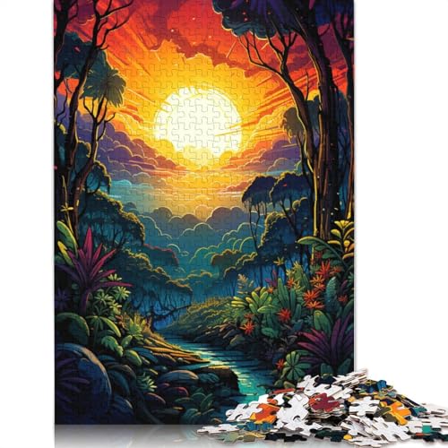 Puzzle für Seltsamer farbenfroher Sonnenuntergang 1000-teiliges Puzzle für und Kinder Papierpuzzle für und Kinder ab einem Alter von 1000 Jahren tolles Geschenk für von wuzihanptpt