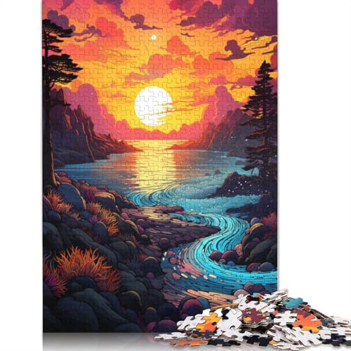 Puzzle für Sonnenuntergangslandschaft 1000 Teile Holzpuzzle für Erwachsene und die ganze Familie anspruchsvolles Spiel 1000 Teile (75 x 50 cm) von wuzihanptpt