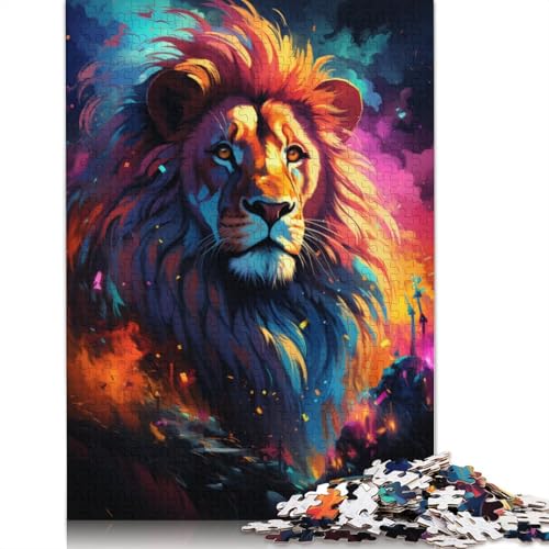 Puzzle für bunten Löwen 1000 Teile Puzzle aus Papier Puzzle für Erwachsene und Kinder ab Jahren Lernspiel Herausforderungsspielzeug 1000 Teile (38 x 26 cm) von wuzihanptpt