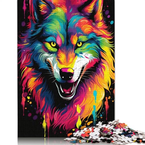 Puzzle für die Straße bunter Wolf 1000-teiliges Puzzle Holzpuzzle für Erwachsene und Kinder ab Jahren Unterhaltung 1000 Teile (75 x 50 cm) von wuzihanptpt