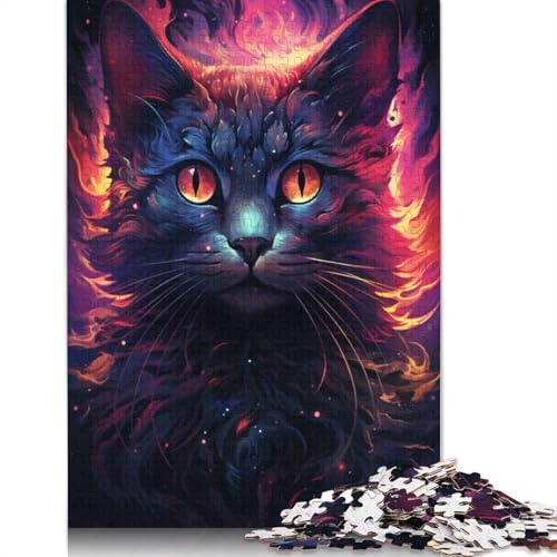 Puzzle für die Zukunft farbenfrohe psychedelische Katze 1000 Teile Puzzle aus Holz für Erwachsene und Kinder ab Jahren Lernspiel Herausforderungsspielzeug 1000 Teile (75 x 50 cm) von wuzihanptpt