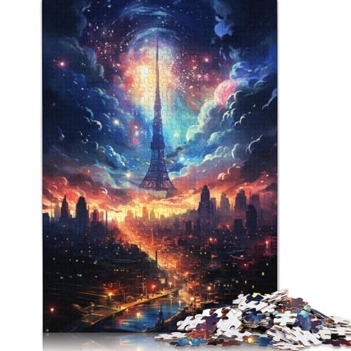 Puzzle für farbenfrohe Psychedelia der Lichter der Stadt 1000 Teile Puzzle aus Papier Puzzles für Erwachsene und Kinder ab Jahren Lernspiel Herausforderungsspielzeug 1000 Teile (38 x 26 cm) von wuzihanptpt