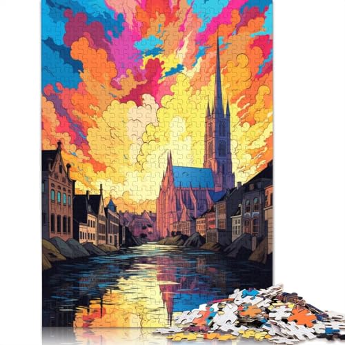 Puzzle für farbenfrohe Psychedelia in Gent 1000 Teile Puzzle aus Papier Puzzles für Erwachsene und Kinder ab Jahren Lernspiel Herausforderungsspielzeug 1000 Teile (38 x 26 cm) von wuzihanptpt
