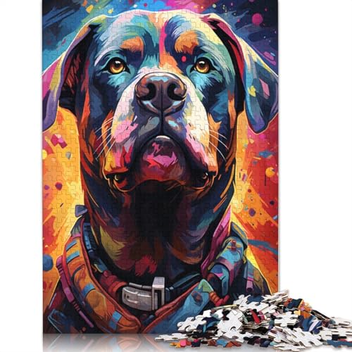 Puzzle für farbenfrohe Psychedelika für Hunde 1000 Teile Puzzle aus Holz für Erwachsene und Kinder ab Jahren Lernspiel Herausforderungsspielzeug 1000 Teile (75 x 50 cm) von wuzihanptpt