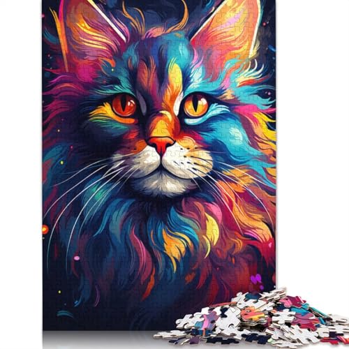 Puzzle für farbenfrohe exotische Katzen 1000 Teile Papierpuzzle für Erwachsene und Kinder ab Jahren Unterhaltung 1000 Teile (38 x 26 cm) von wuzihanptpt