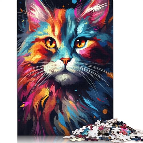Puzzle für farbenfrohe exotische Katzen 1000 Teile Papierpuzzle für Erwachsene und Kinder ab Jahren Unterhaltung 1000 Teile (38 x 26 cm) von wuzihanptpt