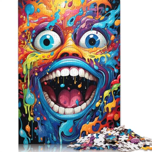 Puzzle für farbenfrohe psychedelische Monster 1000 Teile Holzpuzzle für Erwachsene und die ganze Familie anspruchsvolles Spiel 1000 Teile (75 x 50 cm) von wuzihanptpt