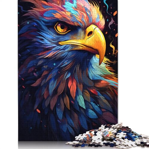 Puzzle für farbenfrohe psychedelische Tieradler 1000 Teile Puzzle aus Holz für Erwachsene und Kinder ab Jahren Lernspiel Herausforderungsspielzeug 1000 Teile (75 x 50 cm) von wuzihanptpt