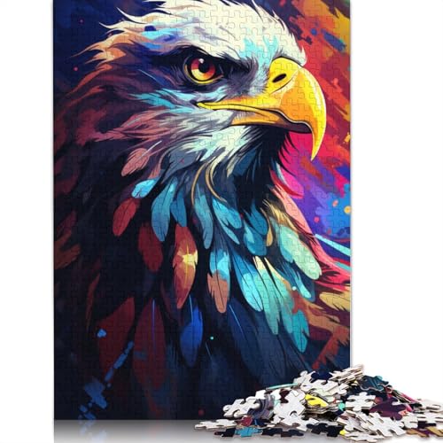 Puzzle für farbenfrohe psychedelische Tieradler 1000 Teile Puzzle aus Papier Puzzle für Erwachsene und Kinder ab Jahren Lernspiel Herausforderungsspielzeug 1000 Teile (38 x 26 cm) von wuzihanptpt