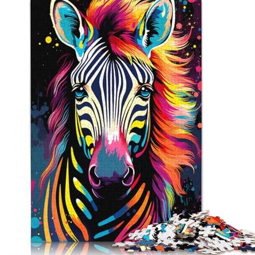 Puzzle für farbenfrohe psychedelische Tiere mit Zebramotiv 1000 Teile Puzzle aus Papier für Erwachsene und Kinder ab Jahren Lernspiel Herausforderungsspielzeug 1000 Teile (38 x 26 cm) von wuzihanptpt