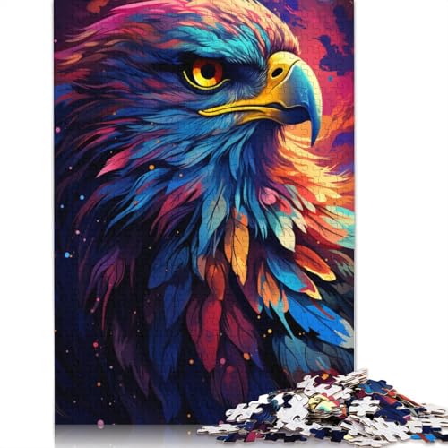 Puzzle für farbenfrohen psychedelischen Galaxieadler 1000 Teile Puzzle aus Papier Puzzle für Erwachsene und Kinder ab Jahren Lernspiel Herausforderungsspielzeug 1000 Teile (38 x 26 cm) von wuzihanptpt