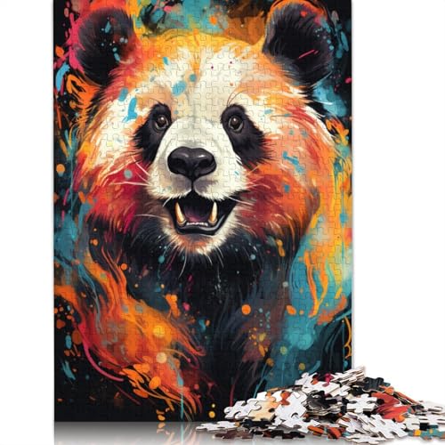 Puzzle für farbenfrohes psychedelisches Panda-Tier 1000 Teile Puzzle für und Kinder Papierpuzzle für und Kinder ab einem Alter von 1000 Teilen tolles Geschenk für von wuzihanptpt