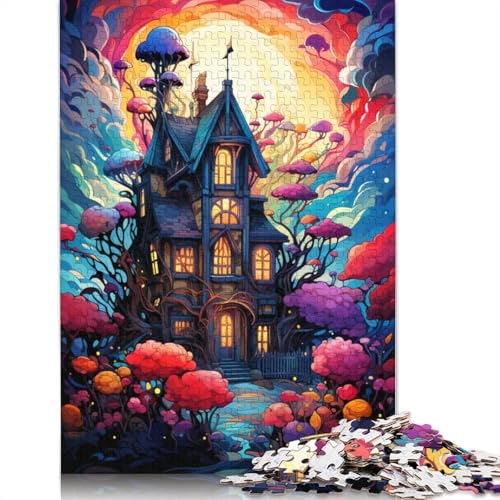 Puzzle für farbenfrohes psychedelisches ästhetisches Pastellhaus 1000-teiliges Puzzle für und Kinder Papierpuzzle für und Kinder ab einem Alter von 1000 Jahren tolles Geschenk für von wuzihanptpt