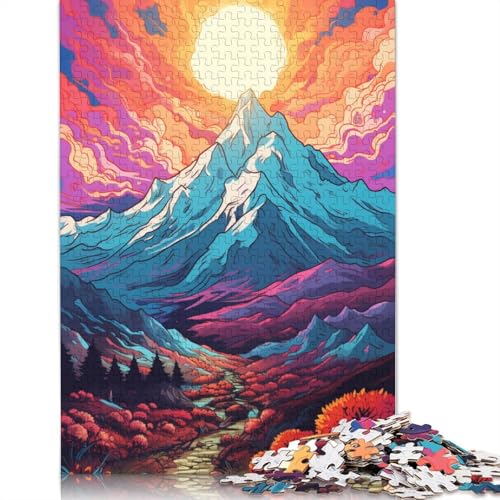 Puzzle mit 1000 Teilen „Die farbenfrohe Psychedelie des Berges Elbrus“ – Puzzle für Erwachsene Papierpuzzle Spaß für die ganze Familie – Puzzle mit 1000 Teilen (38 x 26 cm) von wuzihanptpt