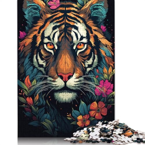 Puzzle mit 1000 Teilen Aquarellmalerei Tiger-Puzzle für Erwachsene Holzpuzzle Puzzle praktisches Spiel 1000 Teile (75 x 50 cm) von wuzihanptpt