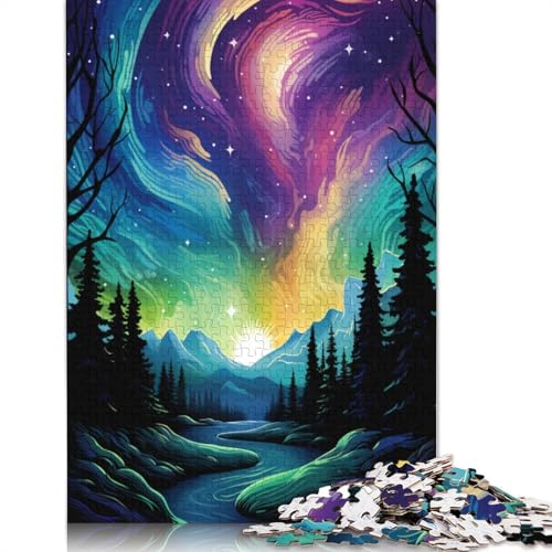 Puzzle mit 1000 Teilen Aurora_Borealis_ Puzzle für Erwachsene Papierpuzzle Lernspiele für Erwachsene und Kinder 1000 Teile (38 x 26 cm) von wuzihanptpt