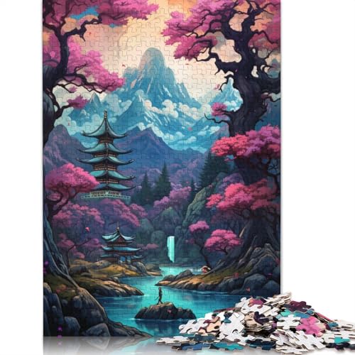 Puzzle mit 1000 Teilen Berg-Puzzle im asiatischen Stil Puzzle für Erwachsene Papierpuzzle Spaß für die ganze Familie Puzzle 1000 Teile (38 x 26 cm) von wuzihanptpt