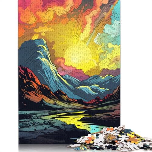 Puzzle mit 1000 Teilen Bezaubernde Sonnenuntergangslandschaft Puzzle für Erwachsene Papierpuzzle anspruchsvolles Spiel 1000 Teile (38 x 26 cm) von wuzihanptpt