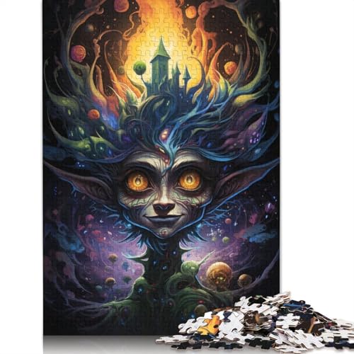 Puzzle mit 1000 Teilen Fantasie Bunte Elfen Puzzle Holzpuzzle Lernspielzeug 1000 Teile (75 x 50 cm) von wuzihanptpt