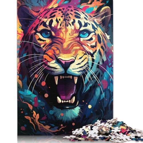 Puzzle mit 1000 Teilen Fantasie-Dschungel-Leopard Puzzle für Erwachsene Papierpuzzle anspruchsvolles Spiel 1000 Teile (38 x 26 cm) von wuzihanptpt