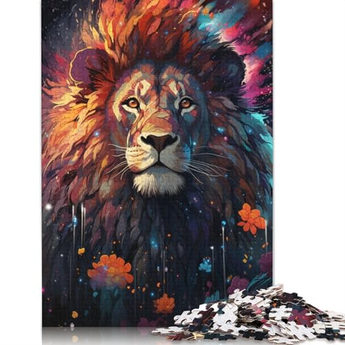 Puzzle mit 1000 Teilen Fantasie-Puzzle mit Buntem Löwenmotiv für Erwachsene Papierpuzzle praktisches Spiel 1000 Teile (38 x 26 cm) von wuzihanptpt