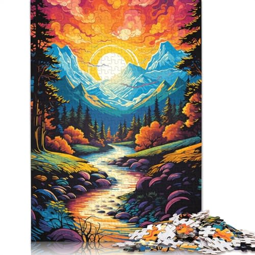 Puzzle mit 1000 Teilen Fantasielandschaft unter Sonnenuntergang Puzzle für Erwachsene Holzpuzzle Lernspiel Herausforderungsspielzeug 1000 Teile (75 x 50 cm) von wuzihanptpt
