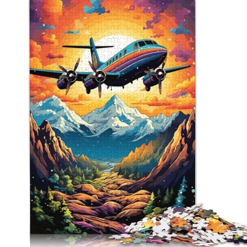 Puzzle mit 1000 Teilen Farbmalerei Flugzeug-Puzzle Holzpuzzle Lernspielzeug 1000 Teile (75 x 50 cm) von wuzihanptpt