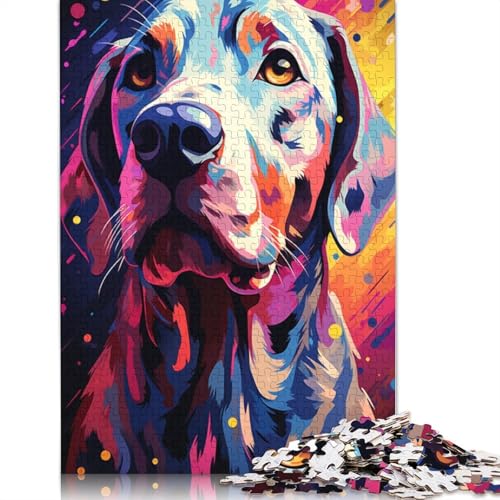 Puzzle mit 1000 Teilen Farbmalerei Hundepuzzle für Erwachsene Holzpuzzle Puzzle praktisches Spiel 1000 Teile (75 x 50 cm) von wuzihanptpt