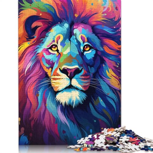 Puzzle mit 1000 Teilen Farbmalerei Löwen-Puzzle für Erwachsene Holzpuzzle Familienspiele 1000 Teile (75 x 50 cm) von wuzihanptpt