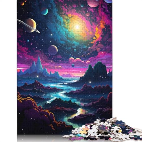 Puzzle mit 1000 Teilen Farbplaneten-Landschaftspuzzle für Erwachsene Papierpuzzle anspruchsvolles Spiel 1000 Teile (38 x 26 cm) von wuzihanptpt