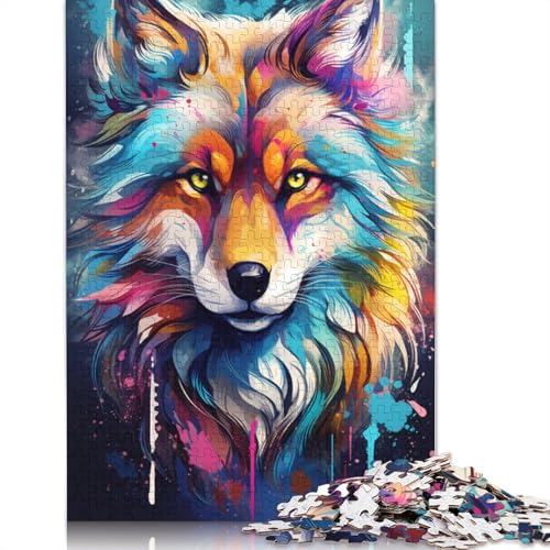 Puzzle mit 1000 Teilen Gemälde Farbfuchs Puzzle für Erwachsene Papierpuzzle Lernspiel Herausforderungsspielzeug 1000 Teile (38 x 26 cm) von wuzihanptpt