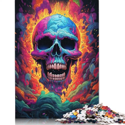 Puzzle mit 1000 Teilen Gemälde von bunten Totenköpfen Holzpuzzle Familiendekoration 1000 Teile (75 x 50 cm) von wuzihanptpt