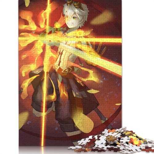 Puzzle mit 1000 Teilen Genshin Impact Bennett Puzzle für Erwachsene Holzpuzzle anspruchsvolles Spiel 1000 Teile (75 x 50 cm) von wuzihanptpt