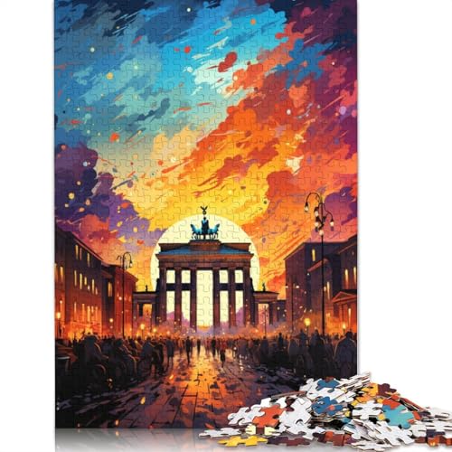 Puzzle mit 1000 Teilen Lernspiele Bunte Gebäude Puzzle Holzpuzzle Familienunterhaltungsspielzeug 1000 Teile (75 x 50 cm) von wuzihanptpt
