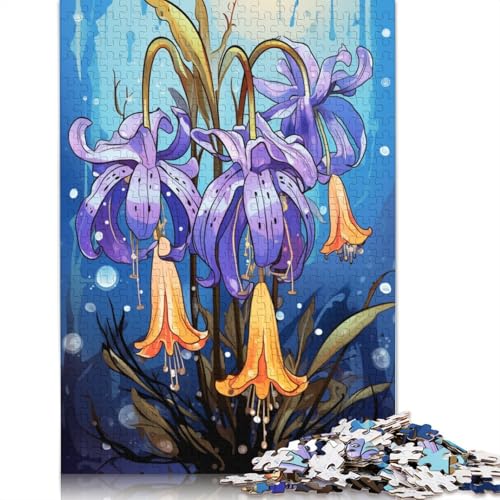 Puzzle mit 1000 Teilen Lernspiele Farbmalerei Blumen Puzzle Holzpuzzle Familienunterhaltungsspielzeug 1000 Teile (75 x 50 cm) von wuzihanptpt