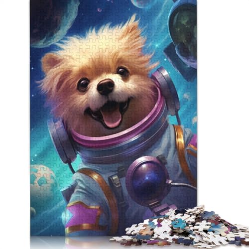 Puzzle mit 1000 Teilen Lernspiele Hund im Weltraum Puzzle Holzpuzzle Familienunterhaltungsspielzeug 1000 Teile (75 x 50 cm) von wuzihanptpt