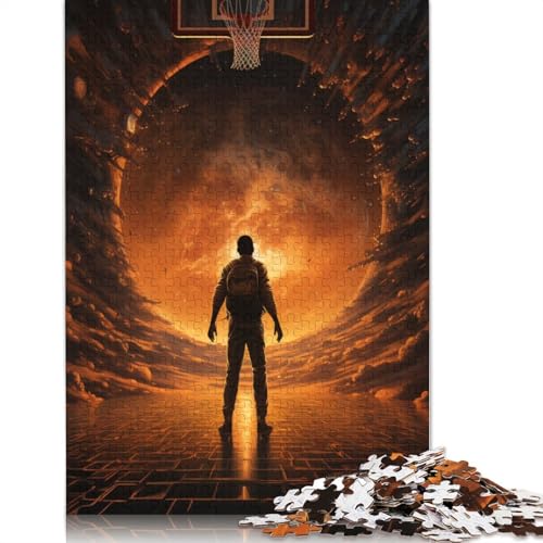 Puzzle mit 1000 Teilen Lernspiele Weltraum-Basketballspieler Puzzle aus Papier Familienunterhaltungsspielzeug 1000 Teile (38 x 26 cm) von wuzihanptpt