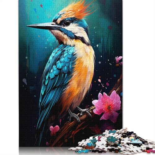 Puzzle mit 1000 Teilen Lernspiele farbenfrohe Zeichnung eines Spechts Holzpuzzle Familienunterhaltungsspielzeug 1000 Teile (75 x 50 cm) von wuzihanptpt