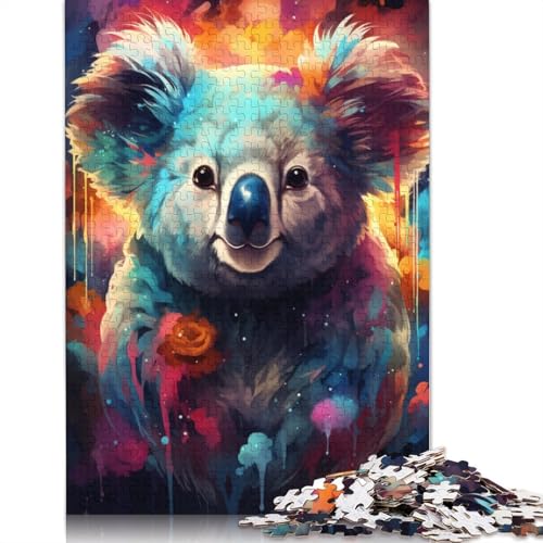 Puzzle mit 1000 Teilen Lernspiele psychedelisches Gemälde Koala-Puzzle Holzpuzzle Familienunterhaltungsspielzeug 1000 Teile (75 x 50 cm) von wuzihanptpt