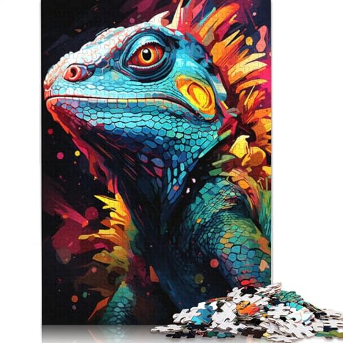 Puzzle mit 1000 Teilen Malerei Farbchamäleon Kunstpuzzle für Erwachsene Papierpuzzle Puzzle praktisches Spiel 1000 Teile (38 x 26 cm) von wuzihanptpt