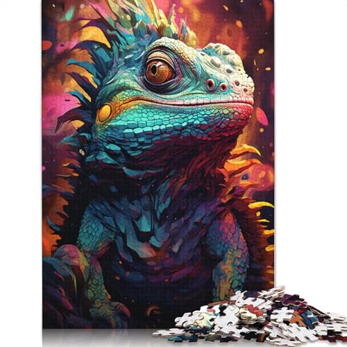Puzzle mit 1000 Teilen Malerei Farbchamäleon Puzzle für Erwachsene Holzpuzzle Familienspiele 1000 Teile (75 x 50 cm) von wuzihanptpt